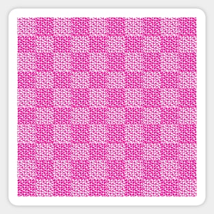 Checkered Love in Magenta and White Sticker